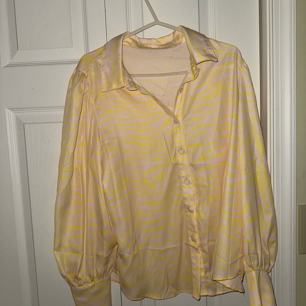 Yellow Zebra Print Women's Top